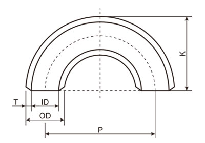 180度长半径弯头